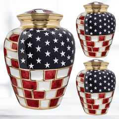 Burial Cremation Patriotic American Flag Urn for Ashes 07