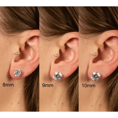4 Prong Solitaire Stud Brilliant Cut Diamond Earrings