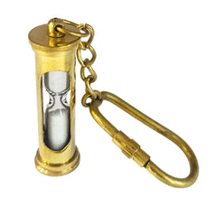 Sand Timer Brass Key Ring Keychain STBK12