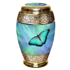 Burial Cremation Blue Butterfly Urn for Ashes 011