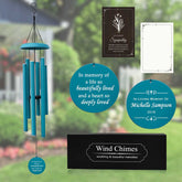 Personalized bereavement wind chimes with custom engraving