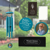 Light Blue Personalized Wind Chime with Picture for Home & Garden
