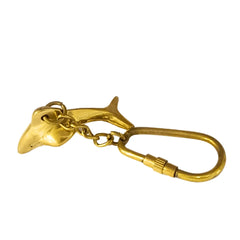 Dolphin Fish Brass Key Ring Keychain DFK52