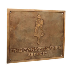 The Farmer Wife Memorial Brass Plaque Plate FWMBP85