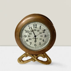 Brass Compass Cum Table Clock With Custom Engraving BCTC17