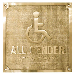 WC Wheelchair Brass Plaque Plate WCBP140
