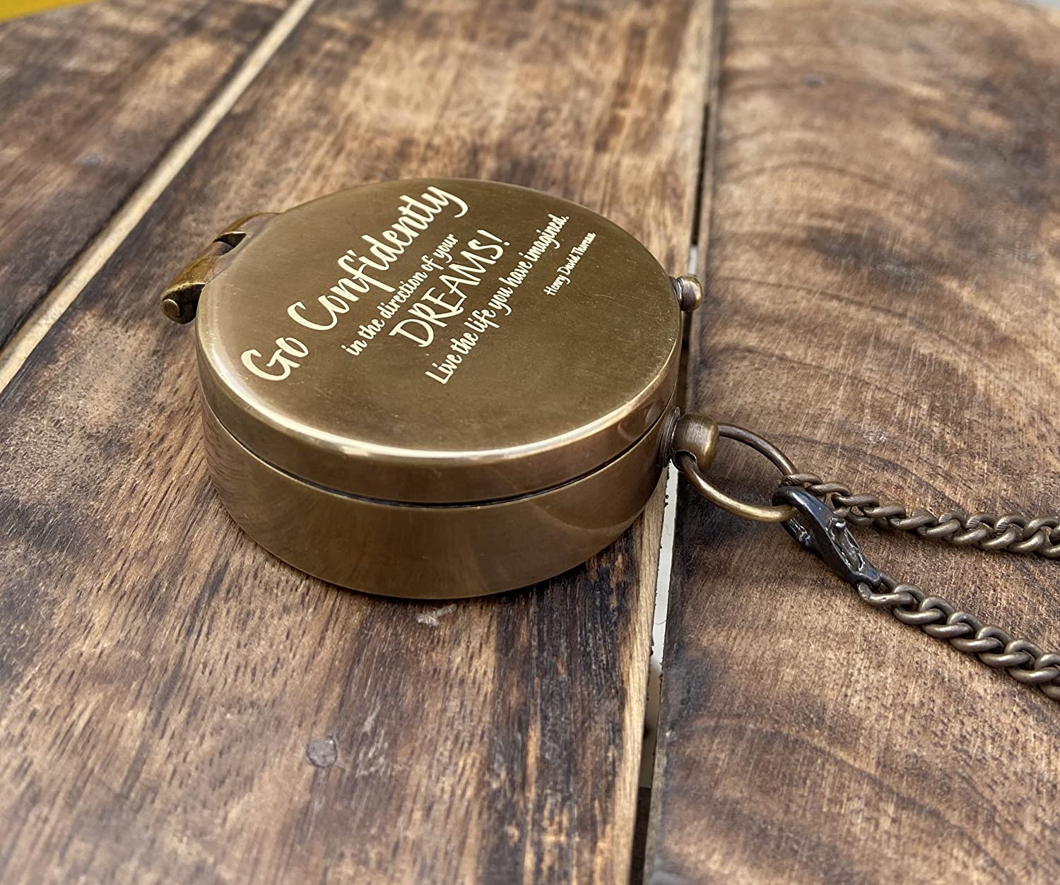 Inspirational gift compass for Son from Mom - Engraved pocket compass with leather pouch, Go confidently compass, Christmas, Graduation, birthday, hiking, camping gift for beloved son