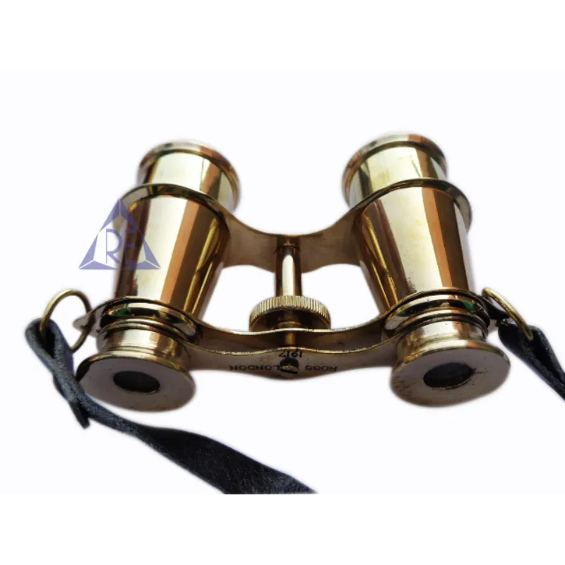 Brass Vintage Victorian 4 inch Binoculars with Leather Belt BP07