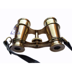 Brass Vintage Victorian 4 inch Binoculars with Leather Belt BP07