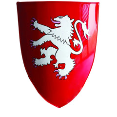 Red and White Leonine Heater Medieval Knight Shield