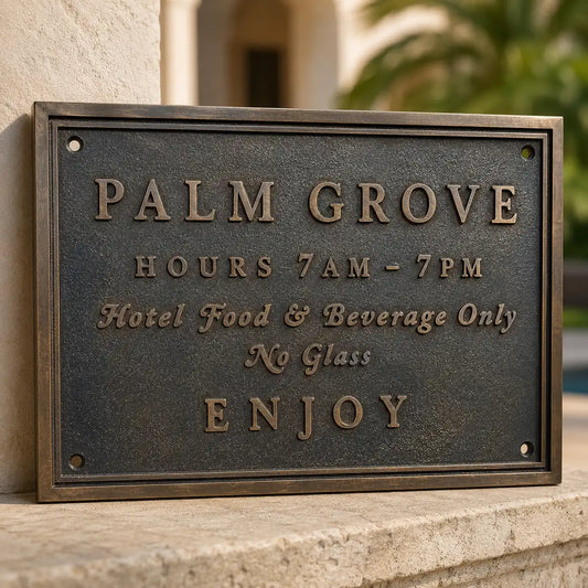 Custom brass memorial plaque with personalized engraving for a lasting outdoor tribute