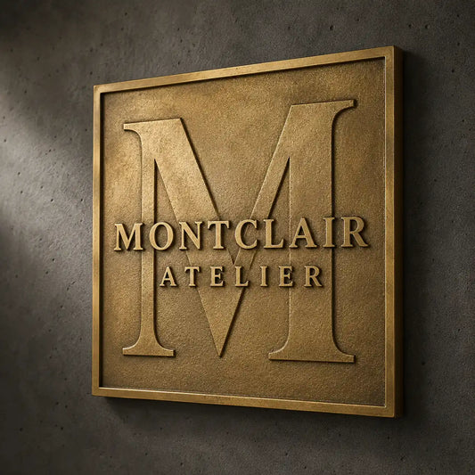 Custom brass house number plaque with engraved address and personalized house numbers mounted on a home entrance.