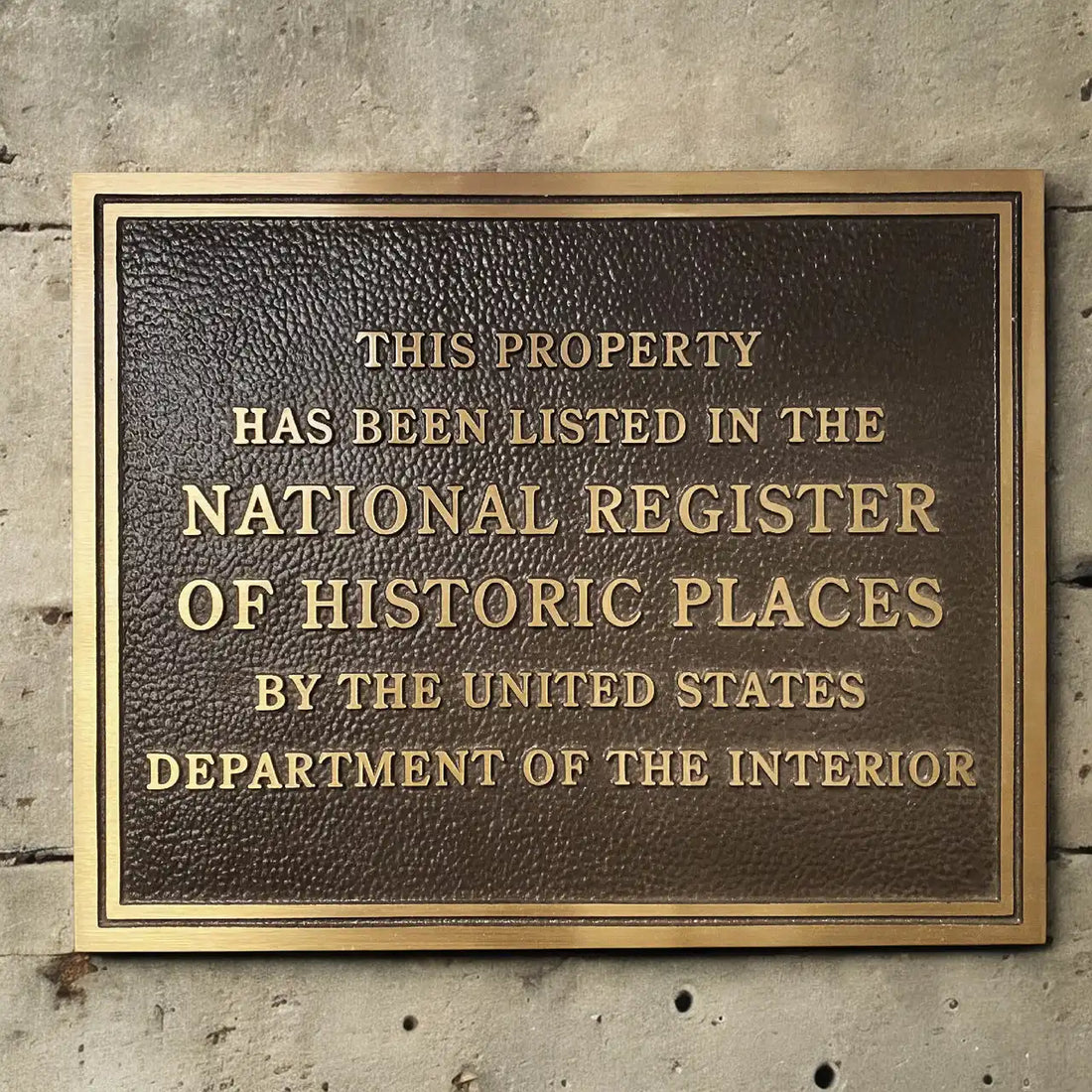 Historic Places Plaque Custom Historic Sign in solid brass mounted on a heritage building with personalized engraved historical information