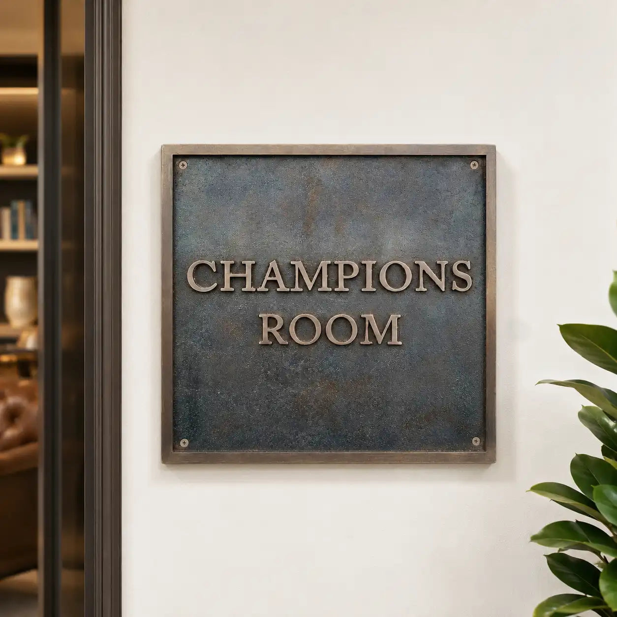 Bronze house address plaque with personalized engraving