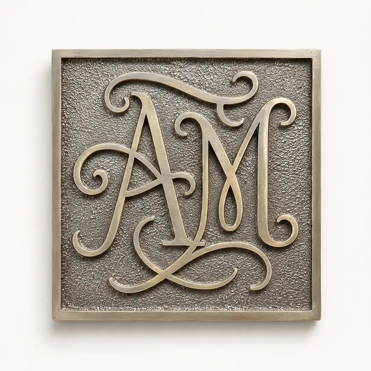 Custom brass and bronze plaques with personalized engraved text and logo