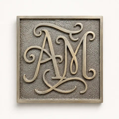 Custom brass and bronze plaques with personalized engraved text and logo