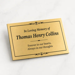 Custom engraved brass memorial plaque for lasting remembrance