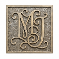 Custom brass and bronze memorial plaques with engraved lettering