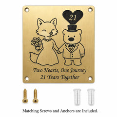 Premium gold brass plaque for office and home presented with screws and anchors for secure wall mounting.