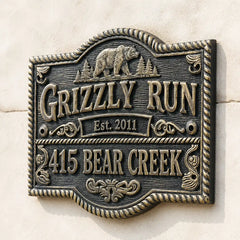 Solid brass 3D plaque with raised custom lettering
