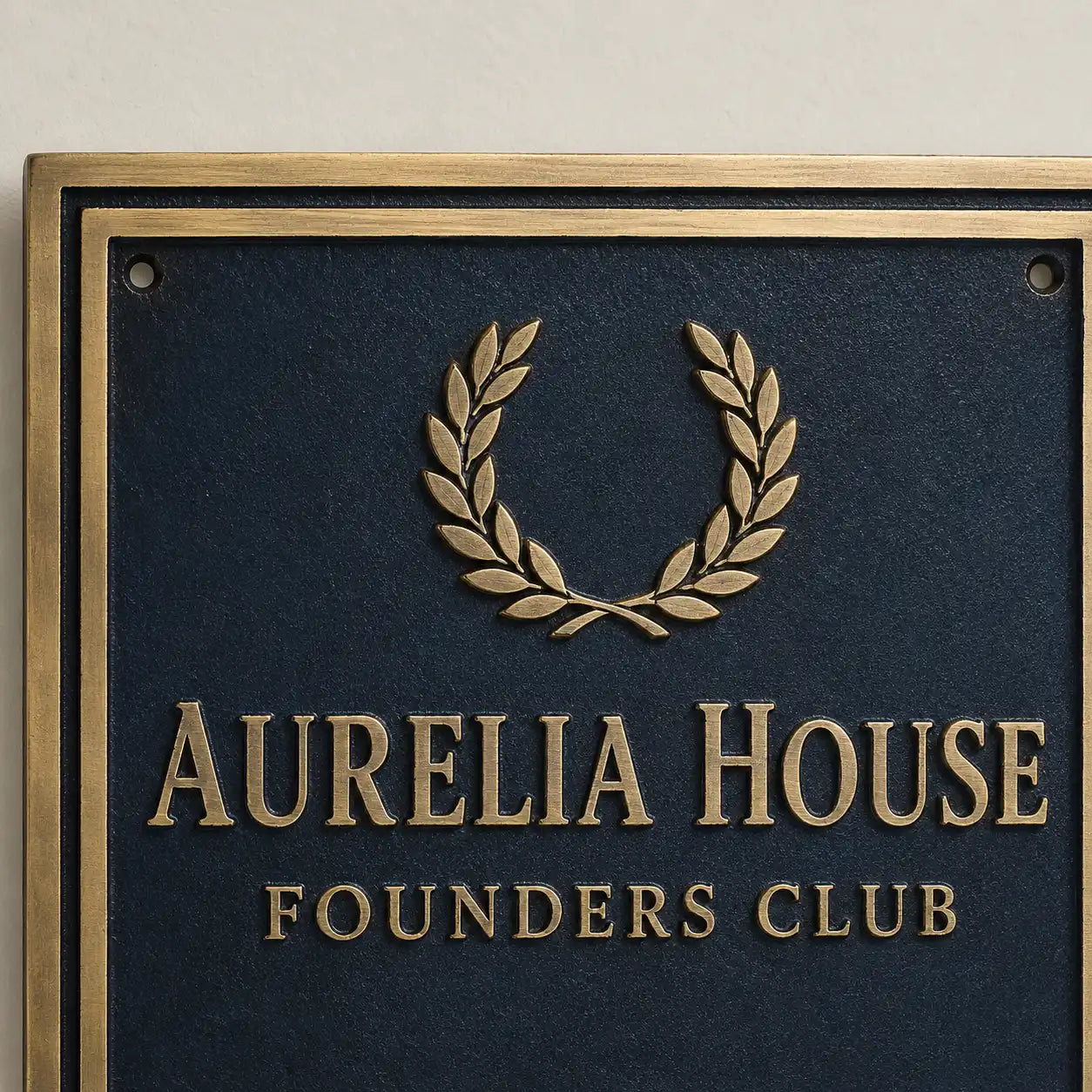 Solid brass address plaque with personalized engraving for front door and gate