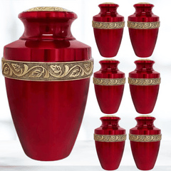 Red Burial Cremation Urn for Ashes 04