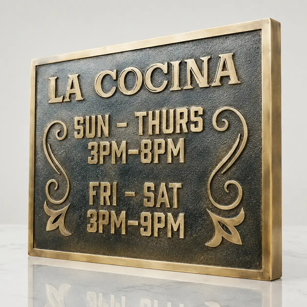 Custom personalized bronze plaque for home, office, or business