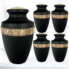 Black Burial Cremation Urn for Ashes 01