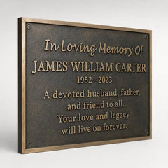 Custom Bronze Memorial Plaque | Personalized Engraved Tribute Sign