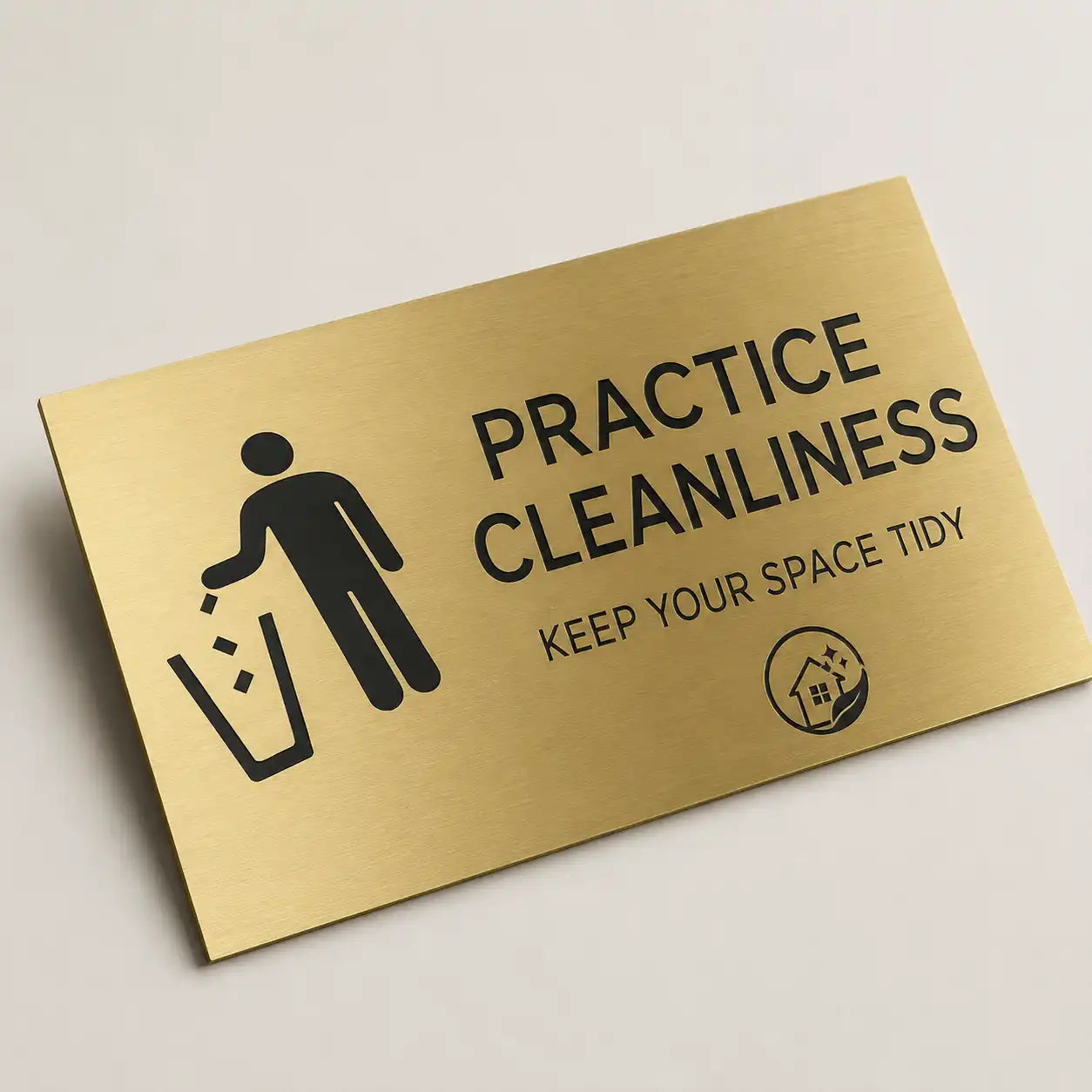 Personalized engraved brass plaque shown with matching screws and wall anchors on a clean background.