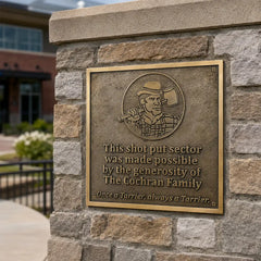 Custom bronze memorial plaque with personalized engraved commemorative message
