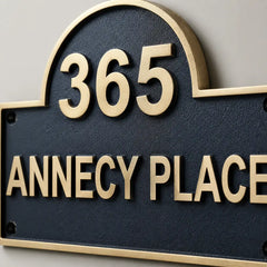 Custom engraved house number signs for front entrance or gate
