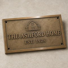 Custom personalized bronze plaque for memorials, dedications, and signage