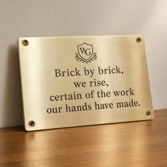 Personalized custom engraved brass plaque for home or office