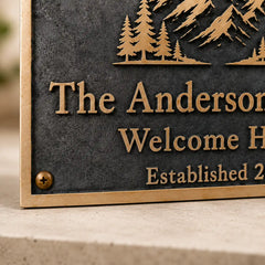 Custom engraved brass sign for indoor or outdoor use