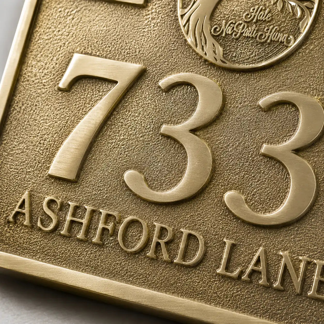 Solid brass address plaque for home, office, or business