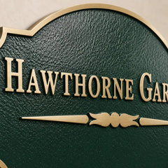 Elegant brass address plaque for residential properties