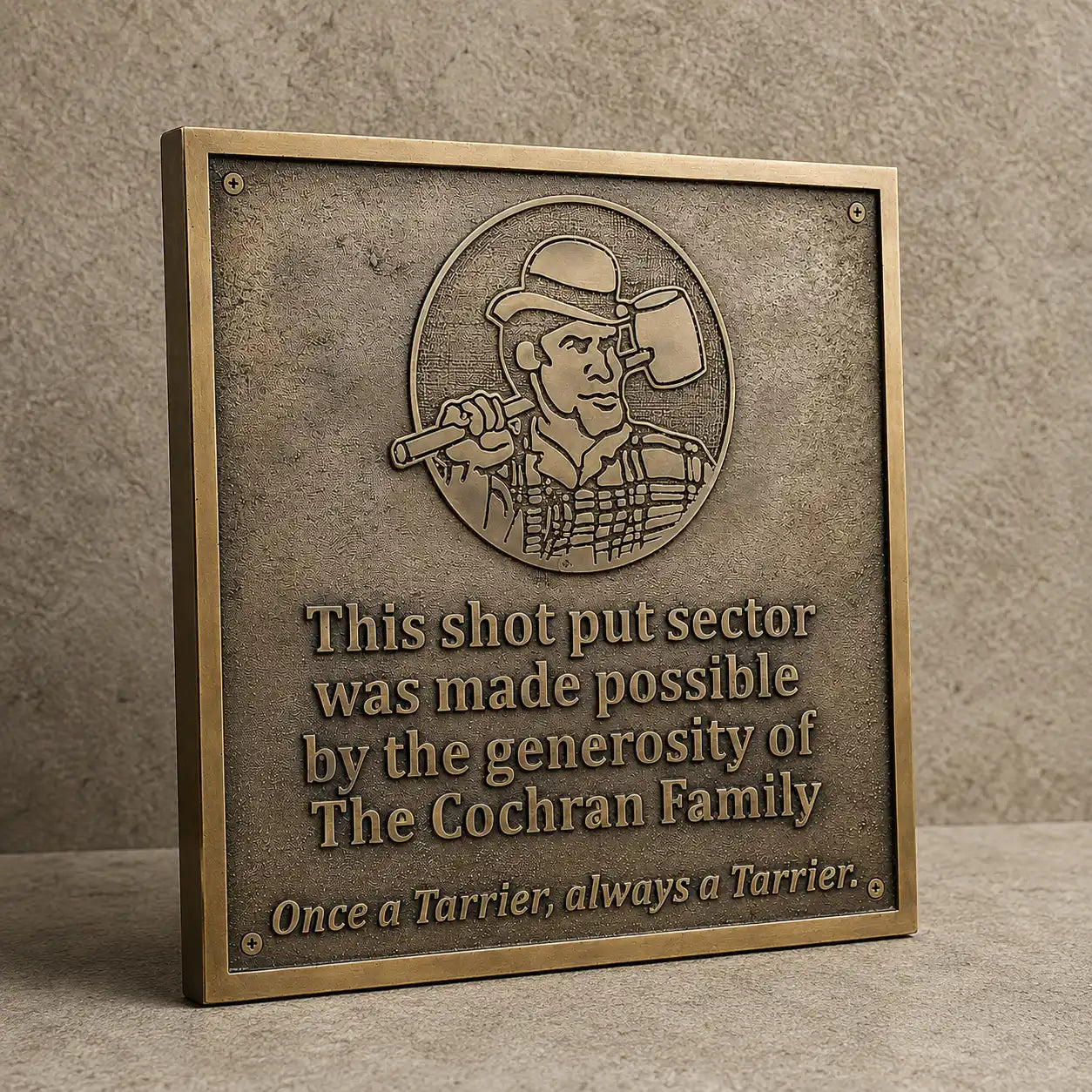 Personalized bronze memorial plaque for honoring a loved one