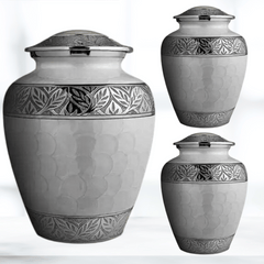 White Burial Cremation Urn for Ashes 03