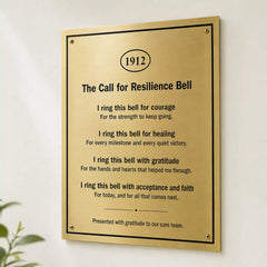 Solid brass plaque with custom engraved text and premium finish