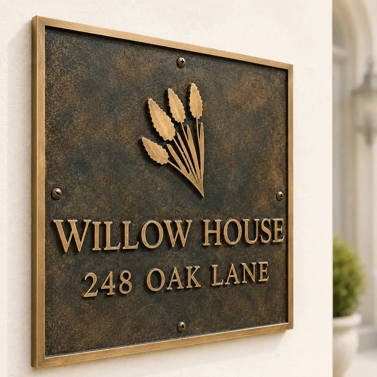 Custom Brass Address Plaques with Personalized House Number