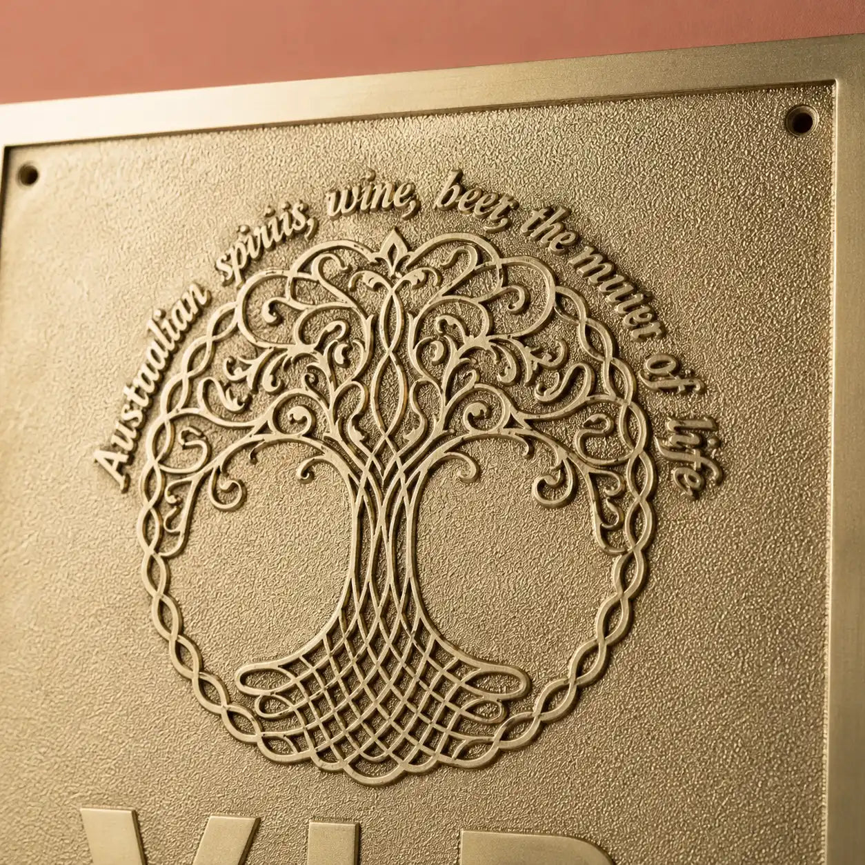 Solid brass address plaque with engraved family name
