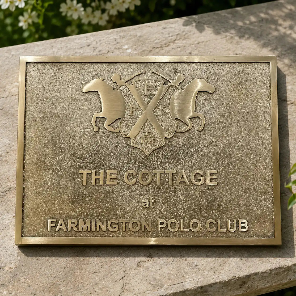 Custom brass address sign for residential and commercial properties