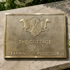 Custom brass address sign for residential and commercial properties