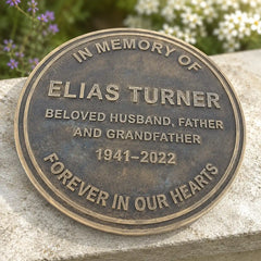 Personalized bronze address plaque with house number and street name