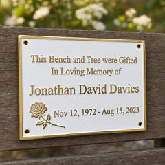 Custom memorial brass plaque for honoring loved ones