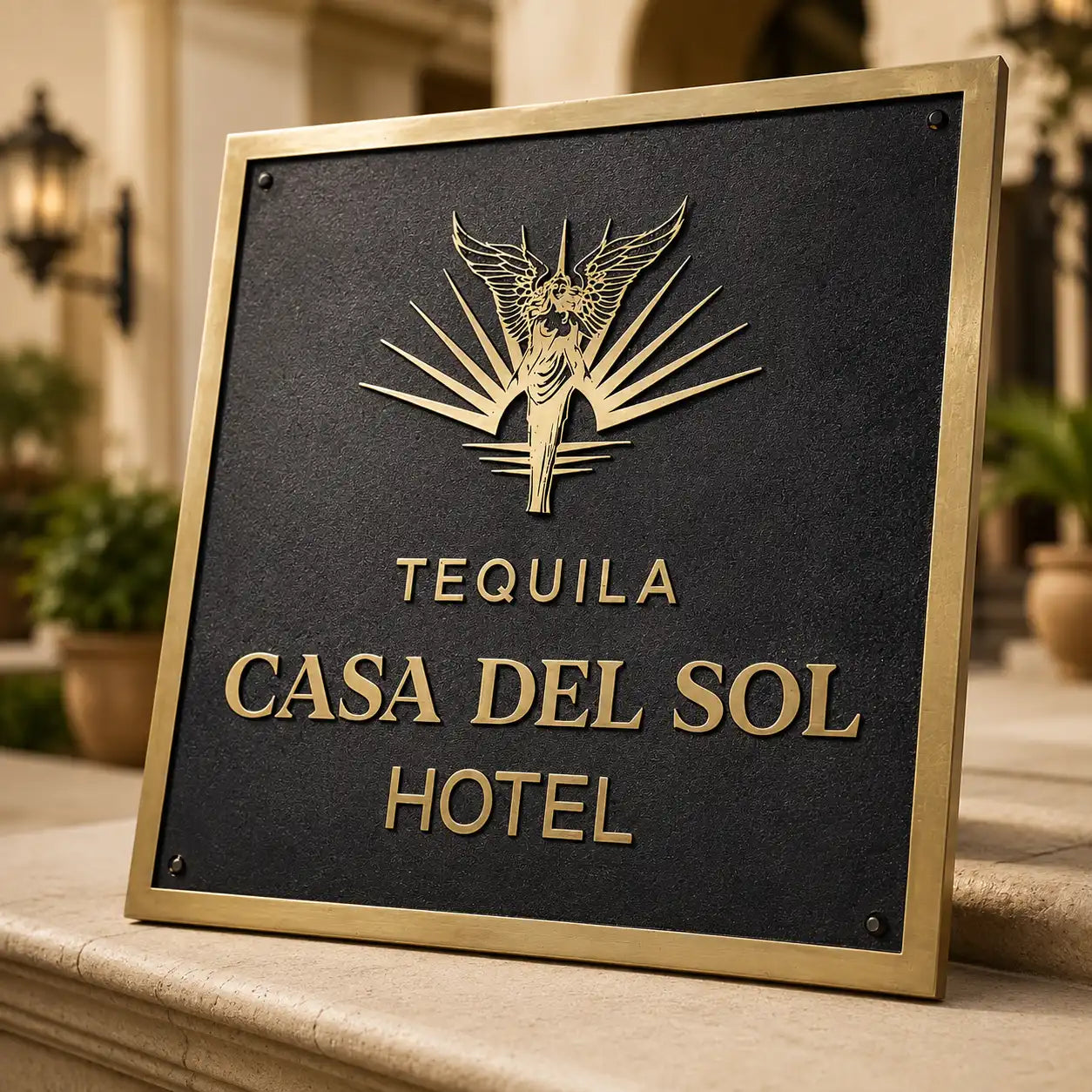 Personalized solid brass plaque with custom engraved lettering
