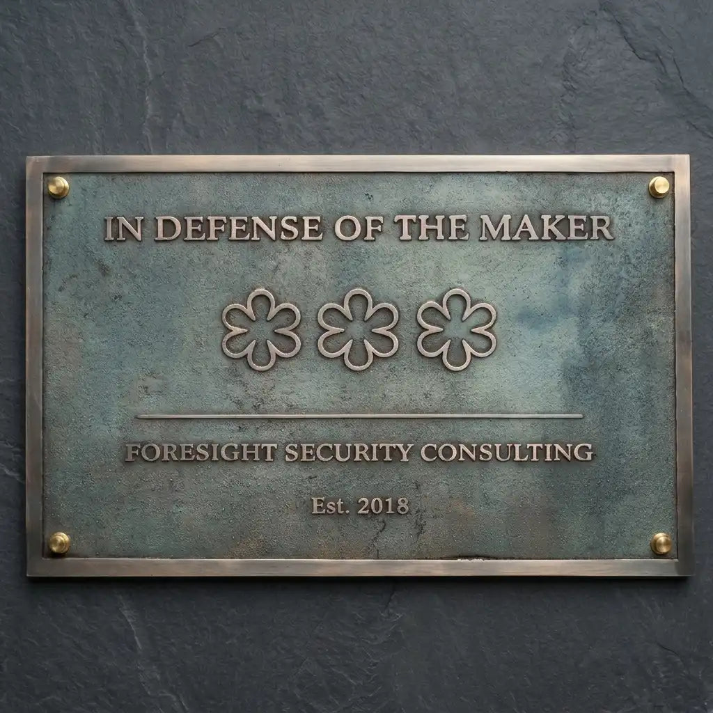 Outdoor bronze address plaque mounted on a brick wall