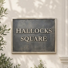 Elegant personalized brass house address sign