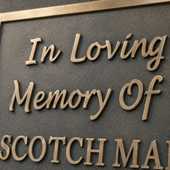 Bronze memorial and commemorative plaque with custom engraving